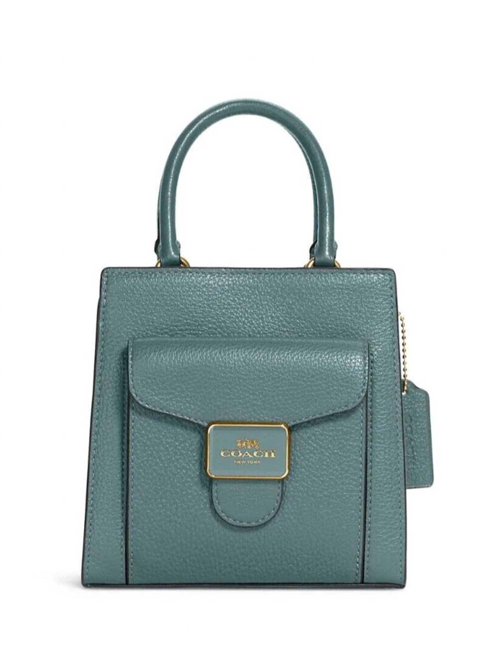 Coach Teal Pebbled Leather Top-Handle Satchel